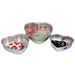 Rolex  Aluminium Cake Mould - Heart, Assorted Colour 3 pcs