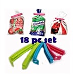 JLT Different Size Plastic Food Snack Bag Pouch Clip Sealer For Keeping Food Fresh For Home Kitchen Camping Colours May Vary 18 pcs