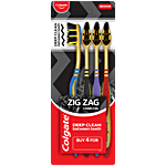 Colgate ZigZag Charcoal Toothbrush - Medium, For Adults 4 pcs