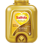 Saffola Gold Oil - Power of 3, Blend Of Rice Bran & Sunflower Oil 15 L Jar