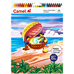 Camlin Wax Crayons - Jumbo, 24 Shades + 2 Glitter Free 1 pc 