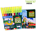 Camlin Colour Pencil - Combo, Half Size, Sketch Pen, 12 Shades 1 pc 