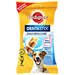 Pedigree Dentastix Dog Treat Daily Oral Care For Adult - Small, 5-10 kg, Weekly Pack 110 g (7 Sticks)
