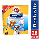 Pedigree Dentastix Dog Treat Oral Care For Adult Small Breed - 5-10 kg, 28 Sticks 110 g (Monthly Value Pack of 4)