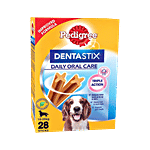 Pedigree Dentastix Dog Treat Daily Oral Care For Adult - Medium, 10-25 kg, Monthly Pack 720 g (28 Sticks)