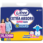 Lifree Super Extra Absorb Disposable Adult Diaper Pants - Unisex, XL 10 pcs