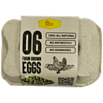 HenFruit 6 Brown Eggs - Indian Breed - No - antibiotics,hormone, steroids - All Natural 6 pcs 