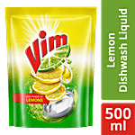 Vim Dishwash Liquid Gel Lemon Refill 500 ml Refill Pouch Pouch