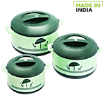 Cello Chef Casserole For Roti/Chapati Gift Set - Green 3 pcs (500 ml + 850 ml + 1500 ml)