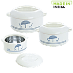 Cello Chef Casserole Gift Set For Roti/Chapati - White 3 pcs