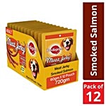 Pedigree Meat Jerky Stix - Smoked Salmon Flavour, For Adult Dog 60 g Pouch (Pack of 12)