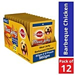 Pedigree Meat Jerky - For Adult Dogs, Barbecued Chicken Flavour 80 g (Pack of 12)