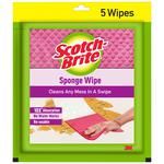 Scotch brite Sponge Wipes for Kitchen cleaning, Re-usable Absorbent and Surface Cleaner 5 pcs 