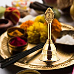 Shubhkart Naag Ghanti, Golden Bell For Home Mandir, Handheld Peetal Ghanti 1 pc