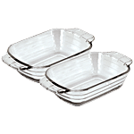 Cello Modena Rectangle Borosilicate Baking Bowl Set 500 ml (Set of 2)