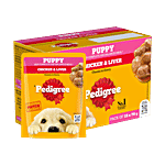 Pedigree Chicken & Liver Chunks In Gravy Puppy Wet Dog Food 70 g (Pack of 15)