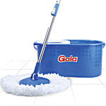 Gala Aqua Spin Mop With Bucket - Plastic & Cotton, With Rod, Blue 1 pc