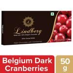 Lindberg 100% Belgian Dark Chocolate - Cranberries, 54% Cocoa Solids 50 g 