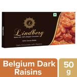 Lindberg 100% Belgian Dark Chocolate - Raisins, 54% Cocoa Solids 50 g 