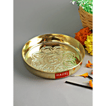 Hazel Astmangal Khuchi Brass Puja Aarti Golden Thali - Golden 1 pc