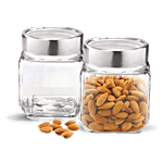 Treo Cube Storage Glass Jar 580 ml Set of 2