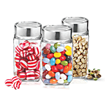 Treo Cube Storage Glass Jar 310 ml Set of 3