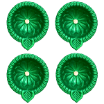 Unique Arts & Interiors Diwali Diya - Round Design 4 pcs 