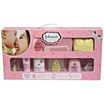 Johnson's baby Baby Care Collection Baby Gift Set - with Organic Cotton Baby One-Piece Romper & Baby Milestone Book 10 pcs