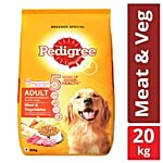 Pedigree Dry Dog Food - Meat & Vegetables, For Adult Dogs 20 kg