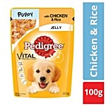 Pedigree Wet Dog Food - Chicken & Rice, For Puppy 100 g Pouch