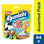 Alpenliebe Orange, Strawberry & Caramel Flavour Lollipops 64 g (8 x 8 g)