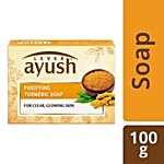 Lever Ayush Purifying Turmeric Soap, For Clear, Glowing Skin, Detoxifies Body 100 g