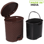 Cello Classic Plastic Dustbin / Garbage Bin - Brown 6 L 