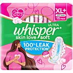 Whisper Whisper Ultra Skin Love Soft Sanitary Pads For Women - XL+ 15 pcs
