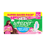 Whisper Whisper Ultra Skin Love Soft Sanitary Pads For Women - XL+ 30 pcs