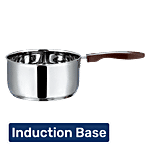 Vinod Stainless Steel Saucepan - Induction Base, 3 mm, With Handle, Regular 1 L
