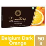 Lindberg 100% Belgian Dark Chocolate - Orange, 54% Cocoa Solids 50 g 