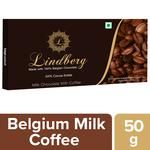 Lindberg 100% Belgian Milk Chocolate - Coffee, 34% Cocoa Solids 50 g 