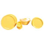 Signoraware Dinner Set - Plastic, Plain, Yellow 21 pcs