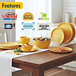 Signoraware Dinner Set - Plastic, Plain, Yellow 21 pcs 