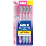 Oral-B Oral B Sensitive & Gums – Precision Clean Toothbrush 4 pcs (Buy 2 Get 2 Free)