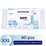 Seni Care Wet Wipes - Vitamin E & Allantoin, 33% Extra Moisture, Paraben Free 80 pcs