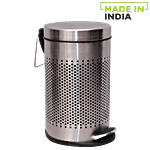 Jai Veer Stainless Steel Pedal Dustbin / Garbage Bin - Perforated 5 L