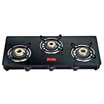 Prestige Gas Stove - 3 Burner, Marvel Glass Tables, GTM03L, Black 40172 1 pc