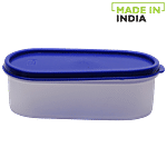 Mahaware Space Saver Modular Kitchen Storage Plastic Container - Transparent, With Blue Lid 600 ml