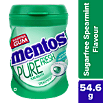 Mentos Pure Fresh Sugarfree Spearmint Chewing Gum - With Green Tea Extract 54.6 g Bottle