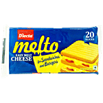 D'lecta Melto Processed Cheese Slices - Easy Melt, For Sandwiches & Burger 280 g (20 pcs)