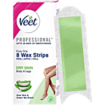 Veet Ready-to-use Wax Strips For Dry Skin - Up To 28 days Of Smoothness 8 pcs (Get 2 Post Finish Wipes)