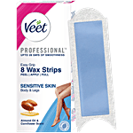 Veet Ready To Use Wax Strips For Sensitive Skin 8 pcs (Get 2 Post Finish Wipes)