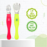 Mee Mee Baby 3 In 1 Weaning Spoon - Red & Green 2 pcs